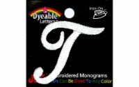 Joy Applique Letter Iron On Script Dye 1.5  Wht T