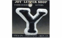 Joy Applique Letter Iron On Cooper 1.5  Black Y