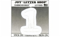 Joy Applique Letter Iron On Cooper 1.5 White 1
