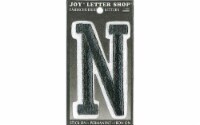 Joy Applique Letter Iron On Varsity 3  Black N