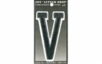 Joy Applique Letter Iron On Varsity 3  Black V