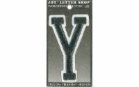 Joy Applique Letter Iron On Varsity 3  Black Y