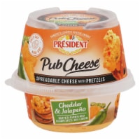 President® Pub Cheese® Cheddar and Jalapeno Spreadable Cheese with Pretzels Perspective: Main
