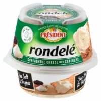 President® Rondele® Sea Salt & Pepper Spreadable Cheese with Crackers Perspective: Main