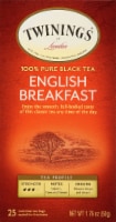 Twinings 100% Pure Black Tea English Breakfast 25 Tea Bags - 1.76 oz (50 g) Perspective: Main