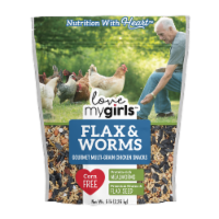 Love My Girls™ Flax & Worms Chicken Snack Bird Food Perspective: Main