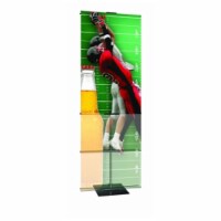Testrite Visual Products MB1-B Promo Banner Stands 24 in. Single Promo Stand-Black