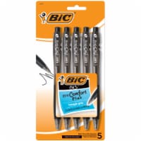 BIC Bu3 Xtra Comfort Plus Medium Ball Point Pens - 5 Pack - Black Perspective: Main