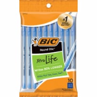 BIC® Round Stic® Xtra Life Medium Blue Point Pens