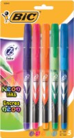 BIC Z4 0.7mm Neon Roller Pen - 5 Pack - Assorted Colors Perspective: Main