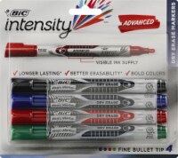 BIC Fine Point Dry Erase Magic Marker - Assorted - 4 Count Perspective: Main