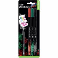 BIC Intensity Holiday Fineliner Markers - Red/Green/Black Perspective: Main