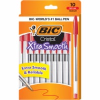BIC® Cristal® Xtra Smooth Medium Ball Point Pens - Red Perspective: Main