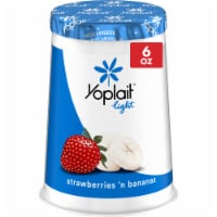 Yoplait Light Fat Free Strawberries and Bananas Yogurt Cup