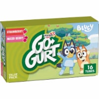 Yoplait Go GURT Bluey Strawberry and Mixed Berry Kids Fat Free Yogurt Tubes Perspective: Main