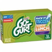 Go-GURT Gluten Free Berry and Strawberry Kids Fat Free Yogurt Tubes Perspective: Main