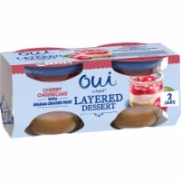 Oui by Yoplait Creme Fraiche Cherry Cheesecake Layered Dessert Glass Jars