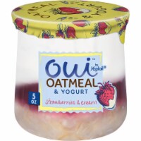 Oui by Yoplait Layered Oatmeal Strawberries & Cream Whole Milk Yogurt Jar Perspective: Main