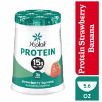 Yoplait Protein Strawberry Banana Yogurt Cultured Dairy Snack Cup Perspective: Main