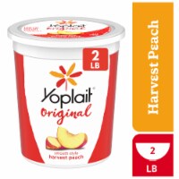 Yoplait Original Harvest Peach Low Fat Smooth Style Yogurt Tub Perspective: Main