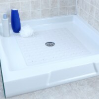 SlipX Solutions Square Rubber Safety Shower Mat - White