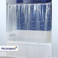 Microban® Infused Extra Wide PEVA Shower Curtain Liner 74" x 82" - Clear Perspective: Main