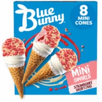 Blue Bunny Mini Swirls Strawberry Shortcake Cones Frozen Dessert Perspective: Main