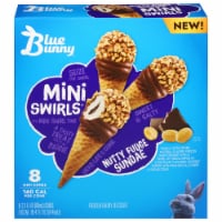 Blue Bunny® Mini Swirls® Nutty Fudge Sundae Cones Perspective: Main