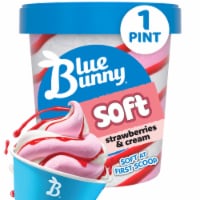 Blue Bunny Soft Strawberries and Cream Frozen Dessert Perspective: Main