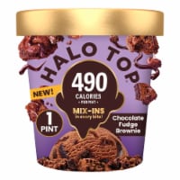 Halo Top Chocolate Fudge Brownie Light Ice Cream Perspective: Main