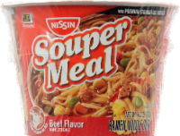 Nissin Beef Flavor Minestrone Noodle Souper Meal Perspective: front