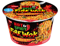 Nissin® Hot & Spicy Fire Wok Volcanic Mongolian Beef Noodles Cup Perspective: Main
