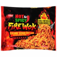 Nissin Fire Wok Hot & Spicy Screamin' Sichuan Beef Flavor Asian Noodles Perspective: Main