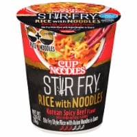 Nissin Cup Noodles Stir Fry Korean Spicy Beef Flavor Rice with Noodles Perspective: Main