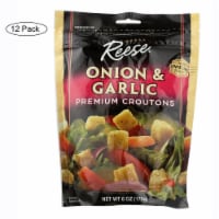 Reese Premium Croutons - Onion and Garlic - Case of 12 - 6 oz.