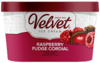 Velvet® Raspberry Fudge Cordial Ice Cream Tub Perspective: Main