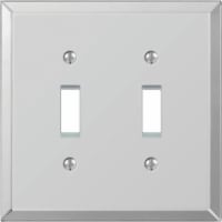 AmerTac Wallplate Mirrored 2-Switch Light Switch Cover