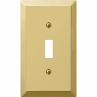 Amerelle 1-Gang Stamped Steel Toggle Switch Wall Plate, Polished Brass 163TBR