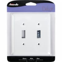 Amerelle® Double Toggle White Wall Plate Light Switch Cover