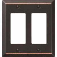Amerelle 2-Gang Stamped Steel Rocker Decorator Wall Plate, Aged Bronze 163RRDB