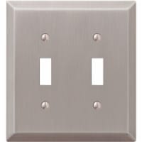 Amerelle® Double Toggle Brushed Nickel Light Switch Cover