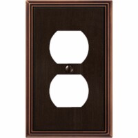 Amerelle 1-Gang Metro Line Cast Metal Outlet Wall Plate, Aged Bronze 77DDB