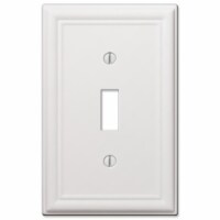 Amerelle Chelsea White Single Switch Stamped Steel Wallplate Perspective: Main