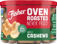 Fisher Snack Oven Roasted Never Fried Sea Salt Whole Cashews Perspective: Main