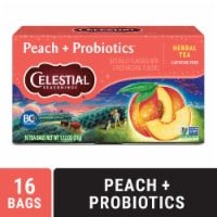 Celestial Seasonings Caffeine Free Peach + Probiotics Herbal Tea Perspective: Main