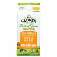 Clover Sonoma Organic Whole DHA Omega-3 Milk 0.5 gal Perspective: Main
