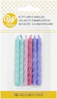 Candles 12/Pkg-Teal, Pink And Purple Mettalic