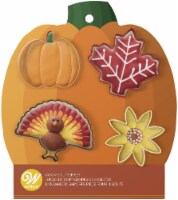 Wilton Metal Cookie Cutter Set 4/Pkg-Pumpkin, Leaf, Sunflower, Turkey