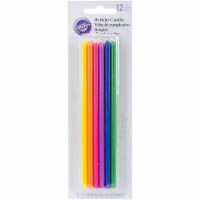 Long Birthday Candles 5.875  12/Pkg-Assorted Colors