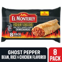 El Monterey® Ghost Pepper Bean Rice and Chicken Chimichangas Family Size Frozen